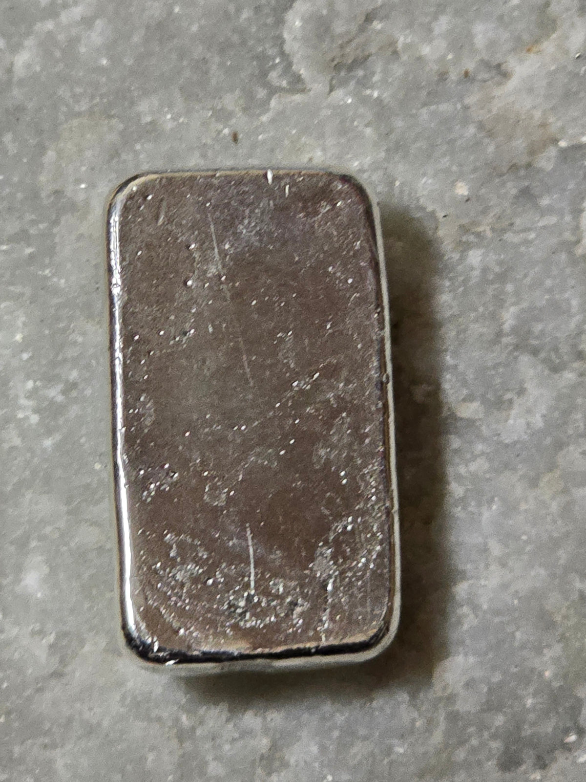 1oz cast rectangular silver bar hard-stamped
