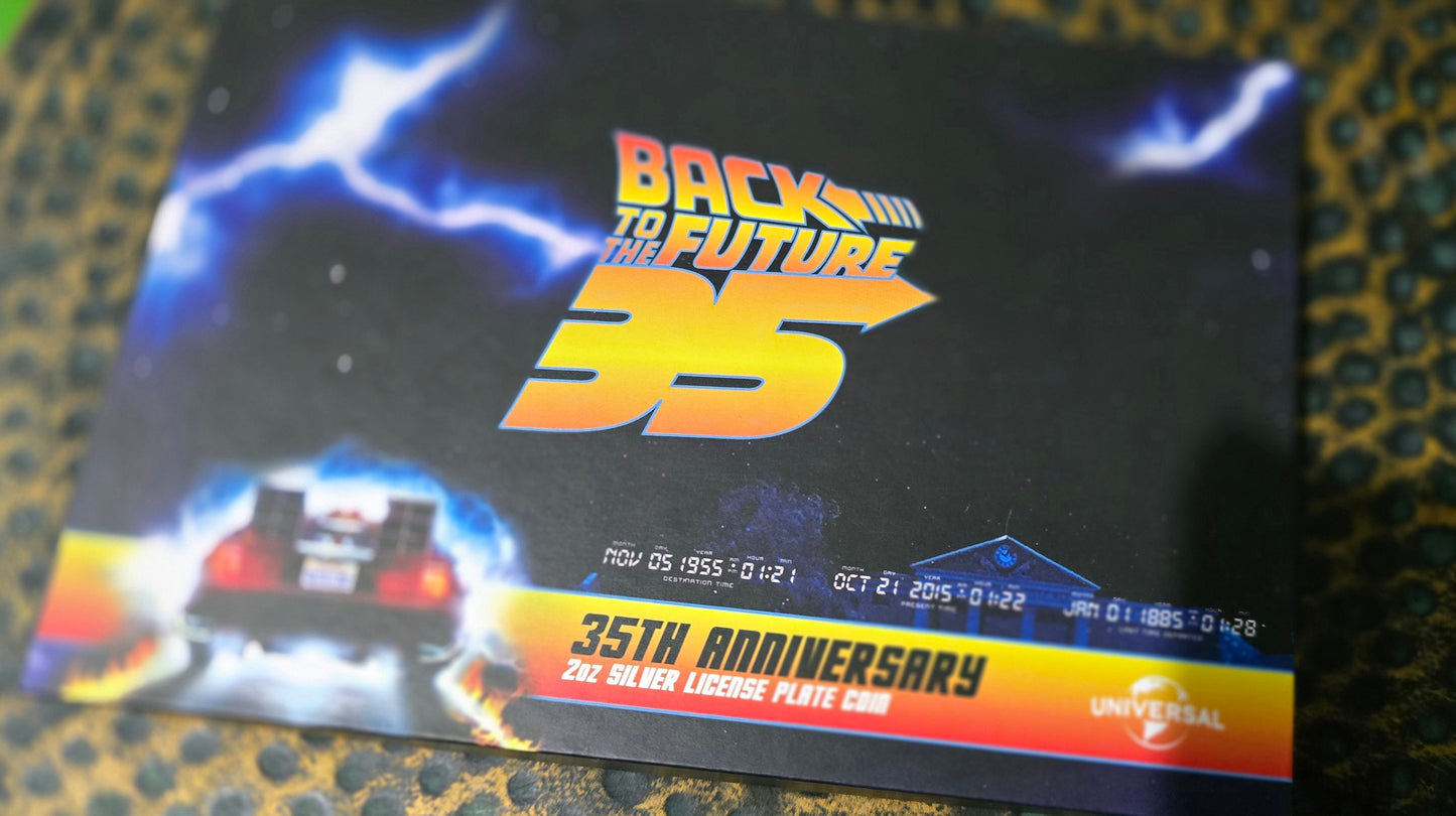 2 oz Silver Coin - 35th Anniversary Back to the Future™ - License Plate - Color - 2020