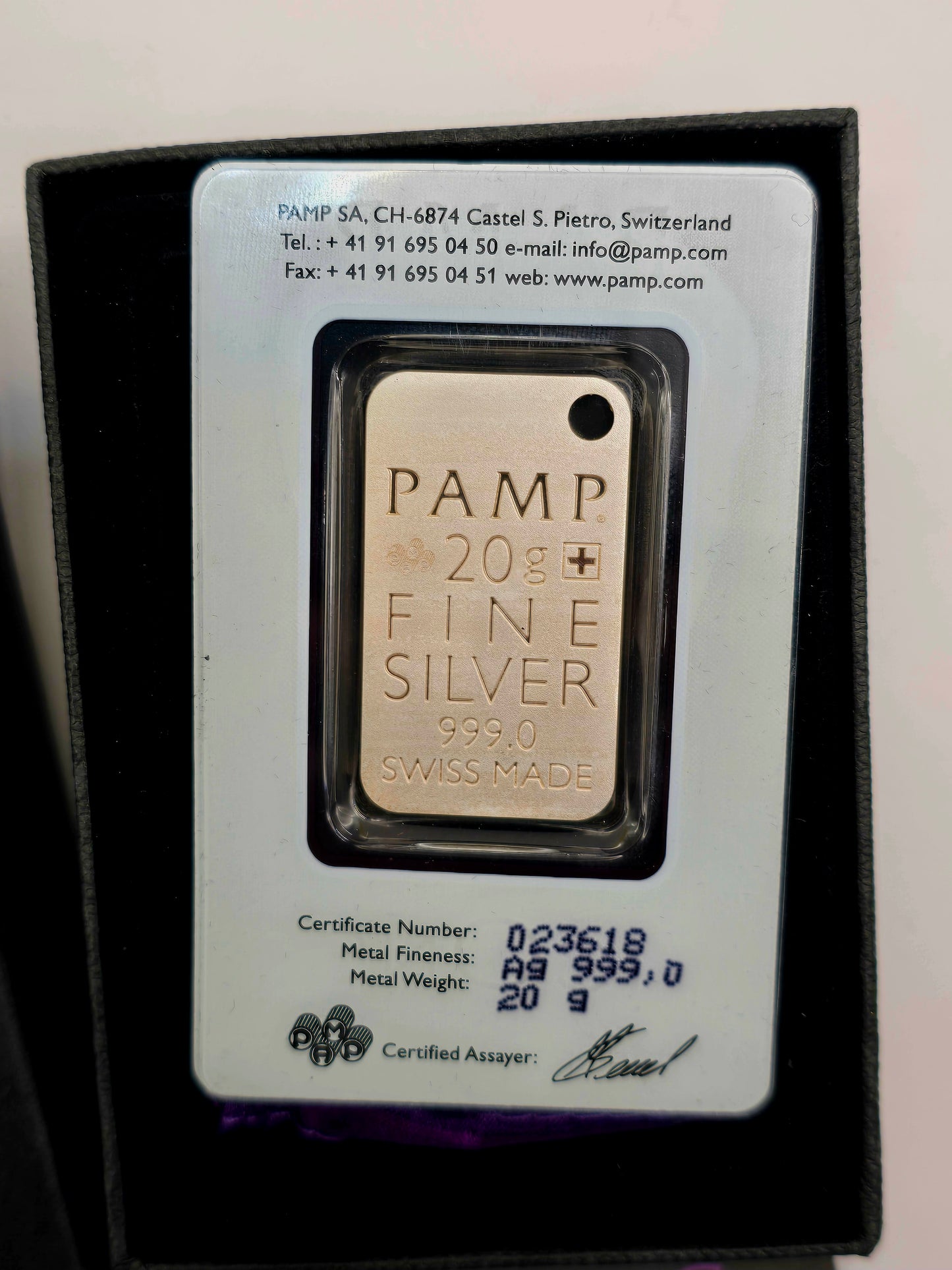 20g Pamp silver crocodile