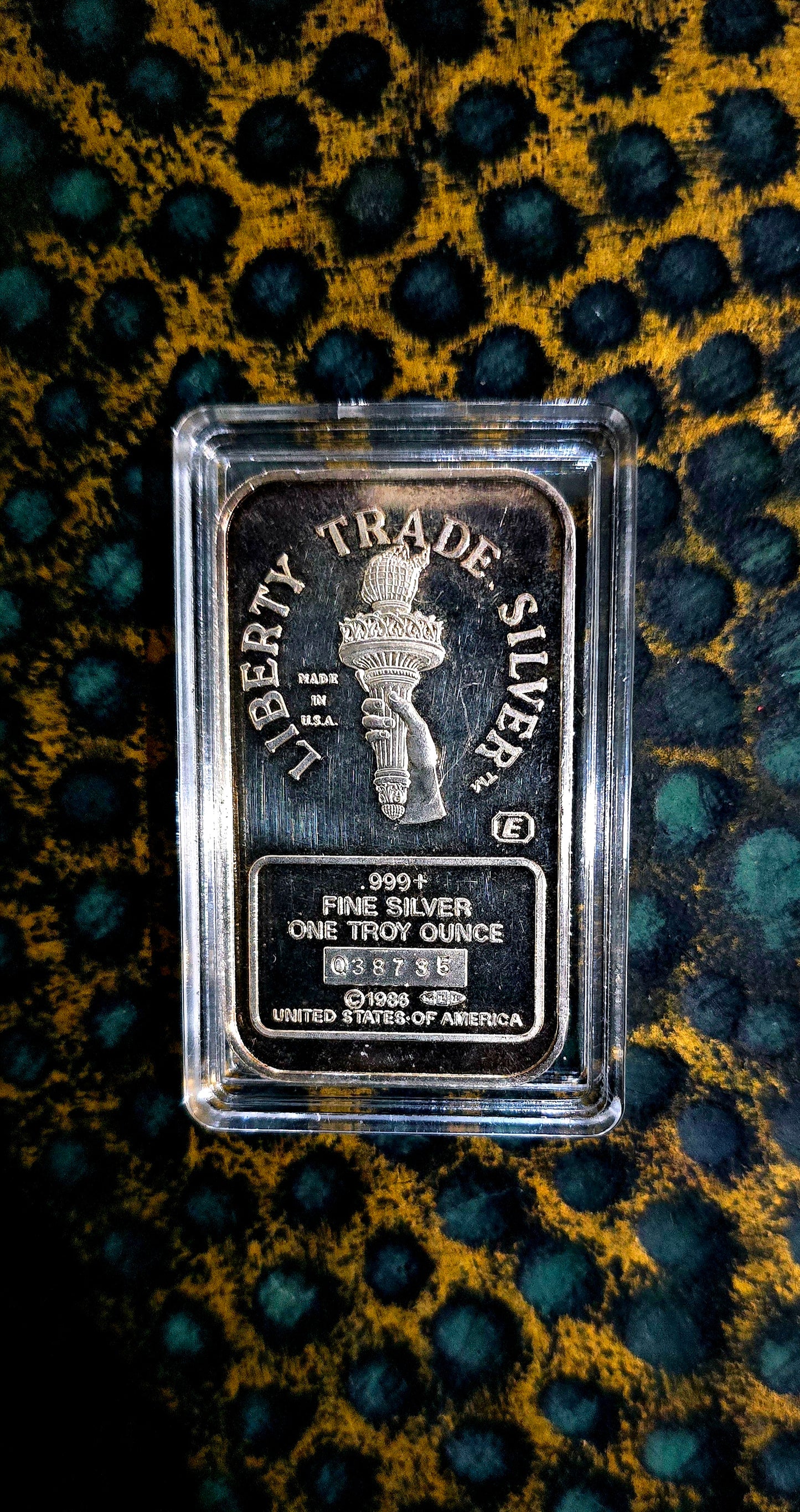 1oz 1986 Engelhard Liberty Trade Silver bar
