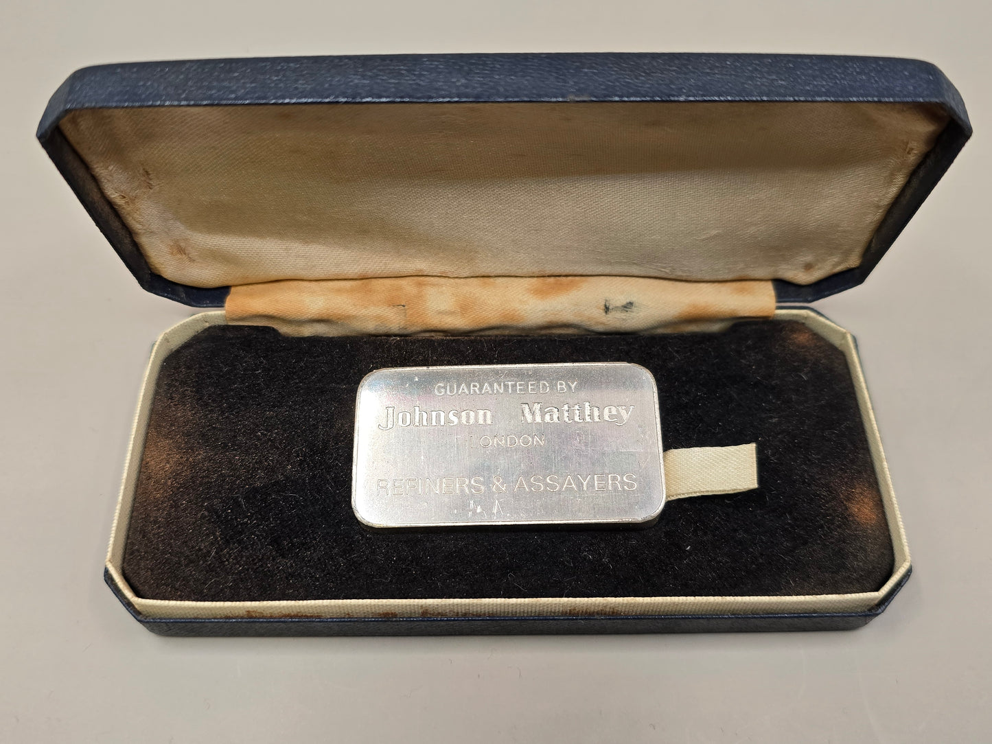 100g vintage Johnson Matthey London silver bar