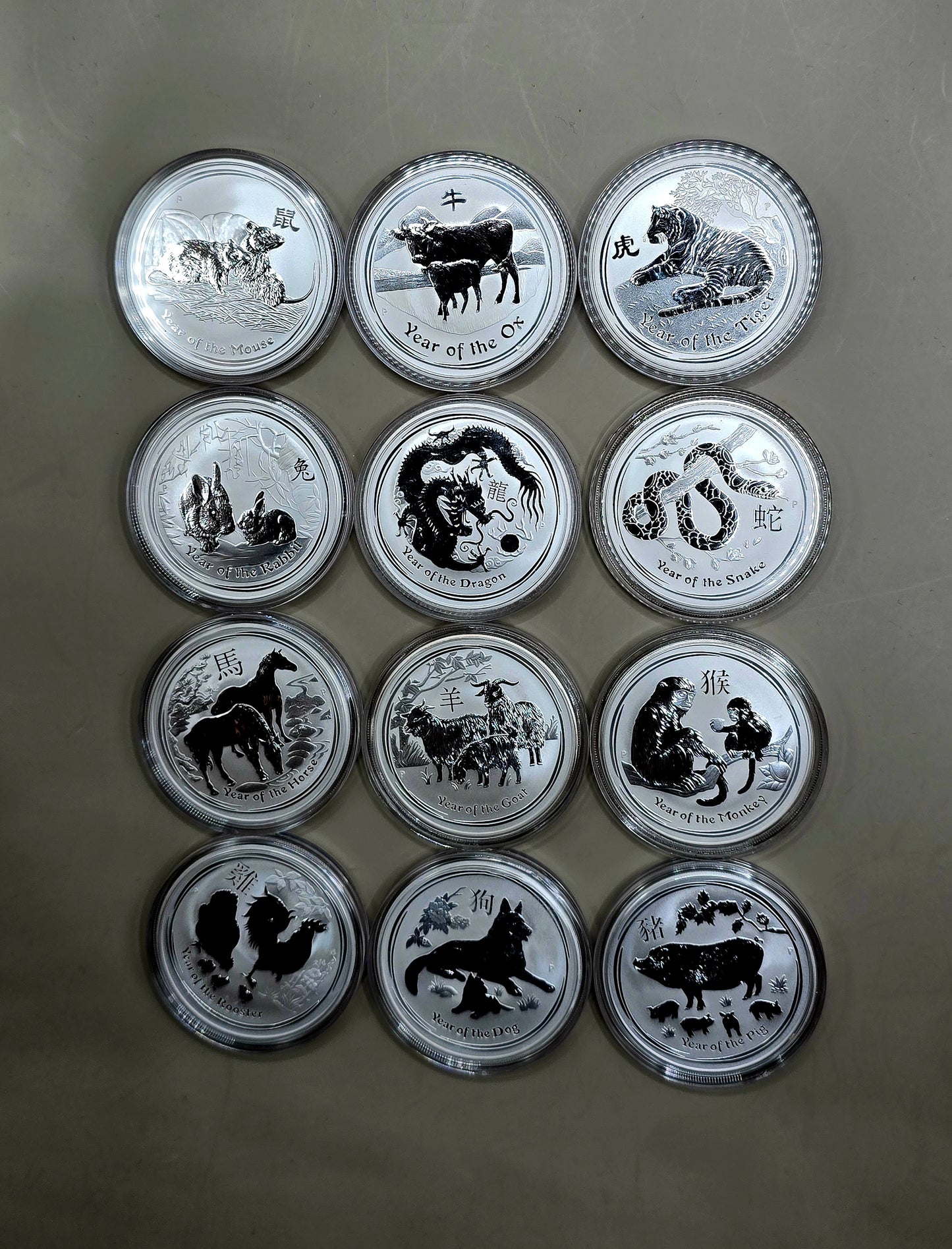 12x1oz Lunar Series 2 silver coins Full set