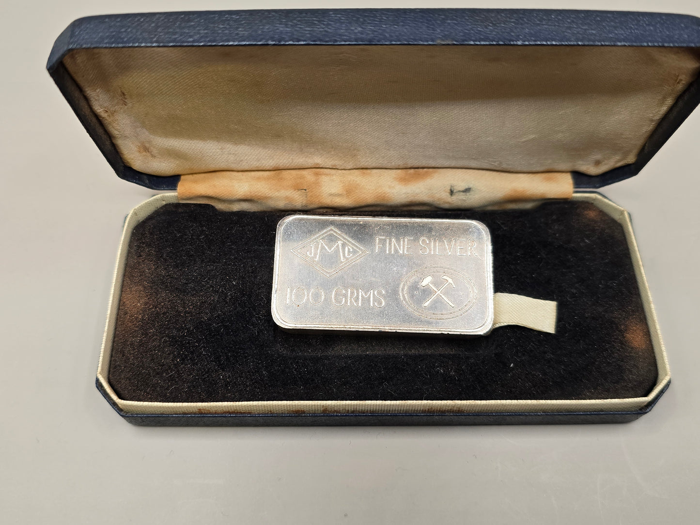 100g vintage Johnson Matthey London silver bar
