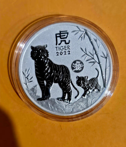 1oz silver Tiger with dragon privy 2022