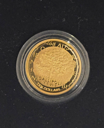 1/10oz 2015 Gallipoli proof gold coin