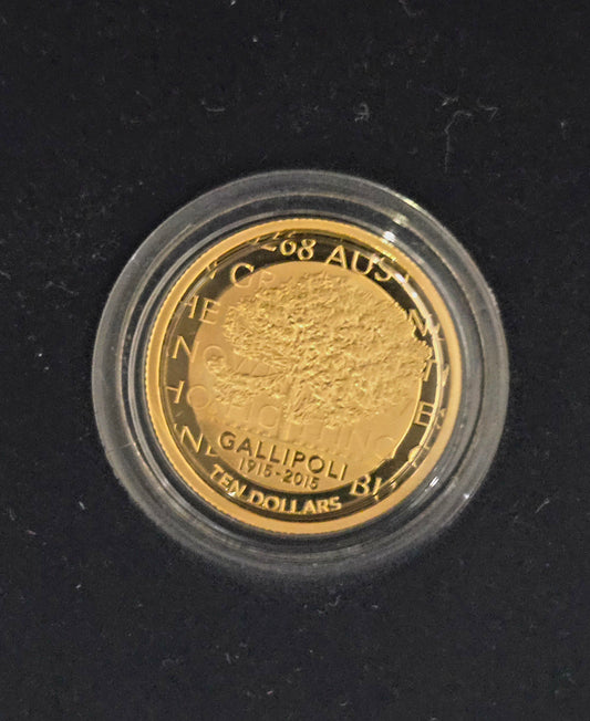 1/10oz 2015 Gallipoli proof gold coin