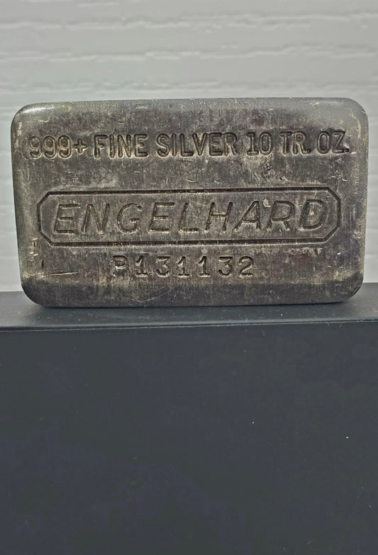 10oz vintage Engelhard P-Loaf silver bar