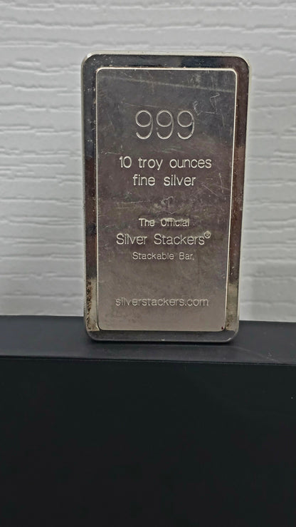 10oz Official Silver Stackers silver bar