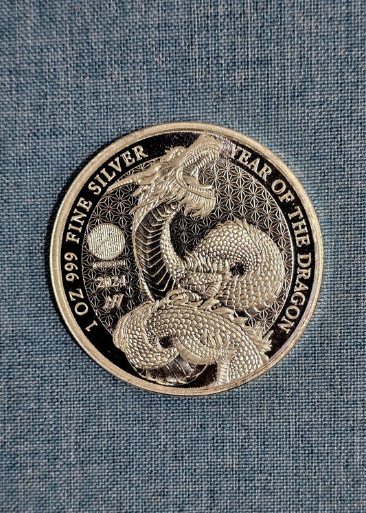 1oz 2024 Dragon round silver