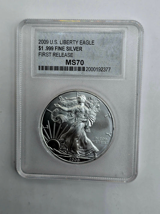 1oz 2009 graded American silver eagle