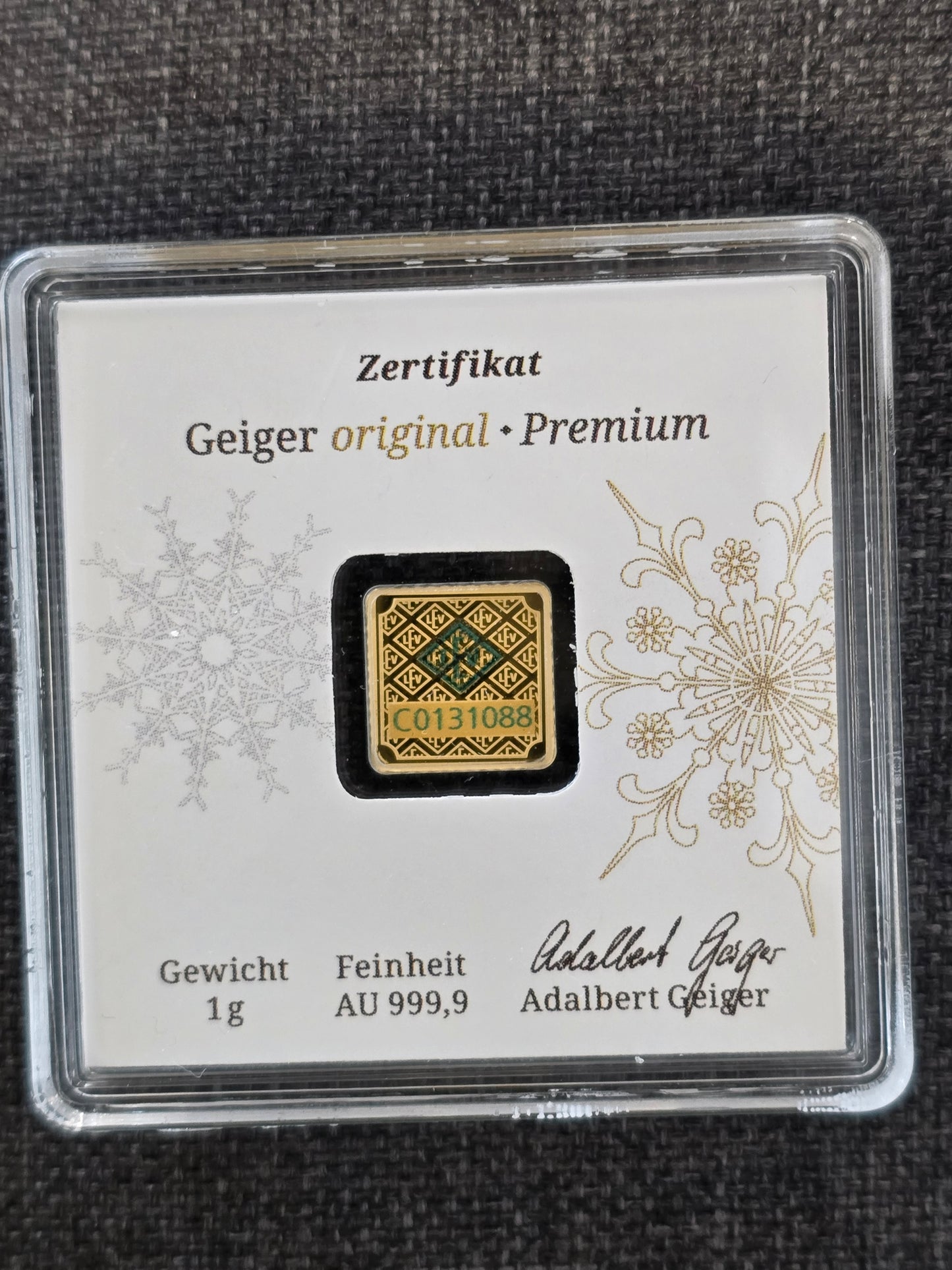 1g Geiger gold bar (Merry Christmas)