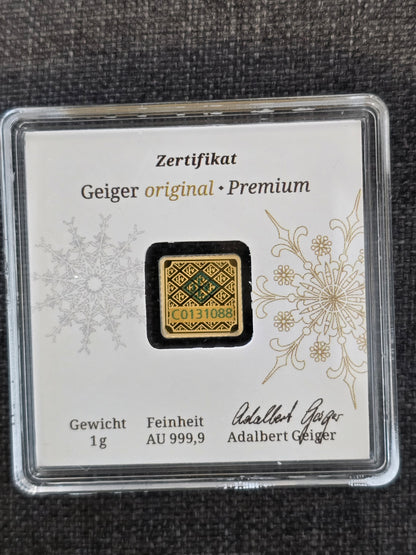 1g Geiger gold bar (Merry Christmas)