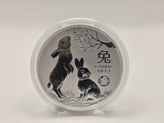 1oz 2023 Rabbit with Dragon privy silver coin