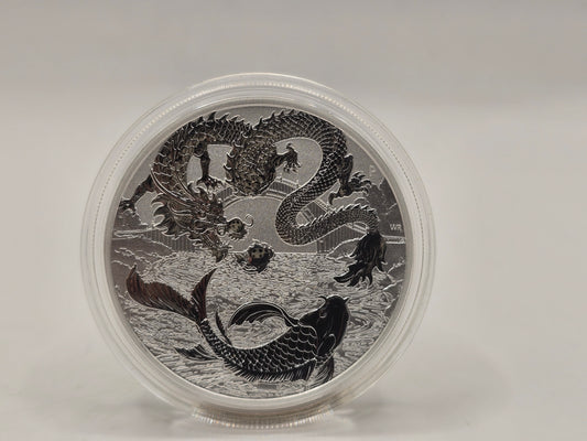 1oz 2023 Dragon & Koi silver coin