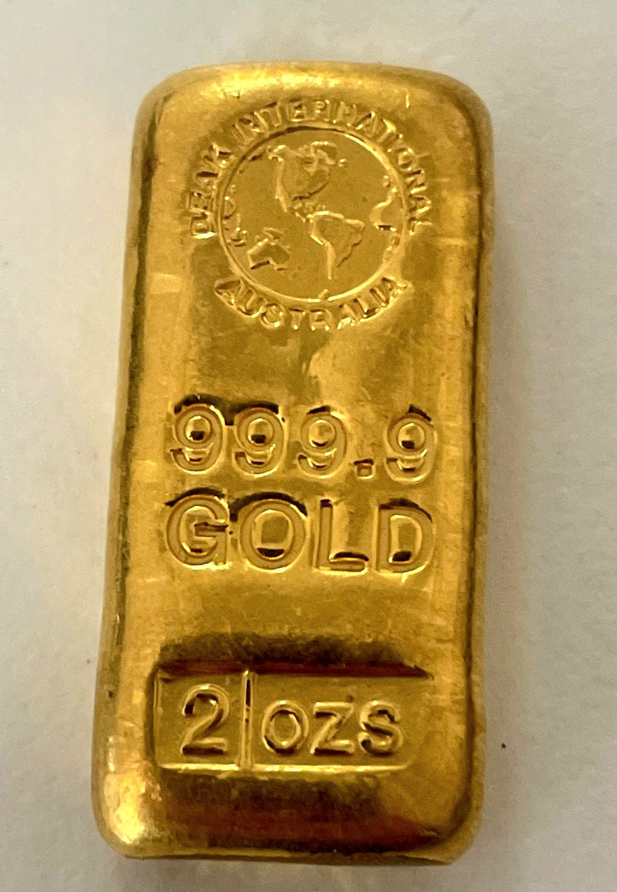 Vintage 2oz Deak gold bar (bank deposit only)