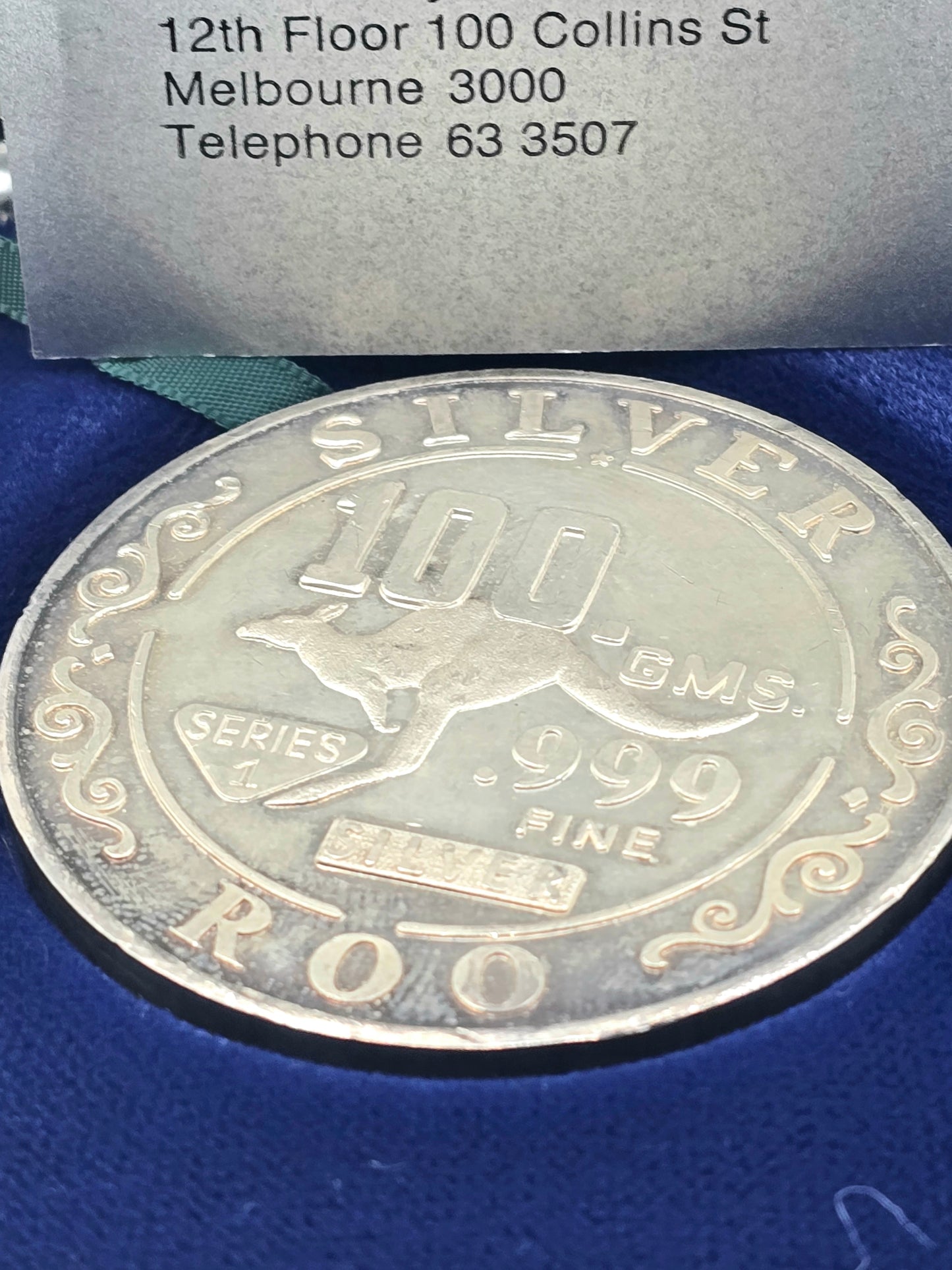 Vintage 100g ANZMEC silver round 1975