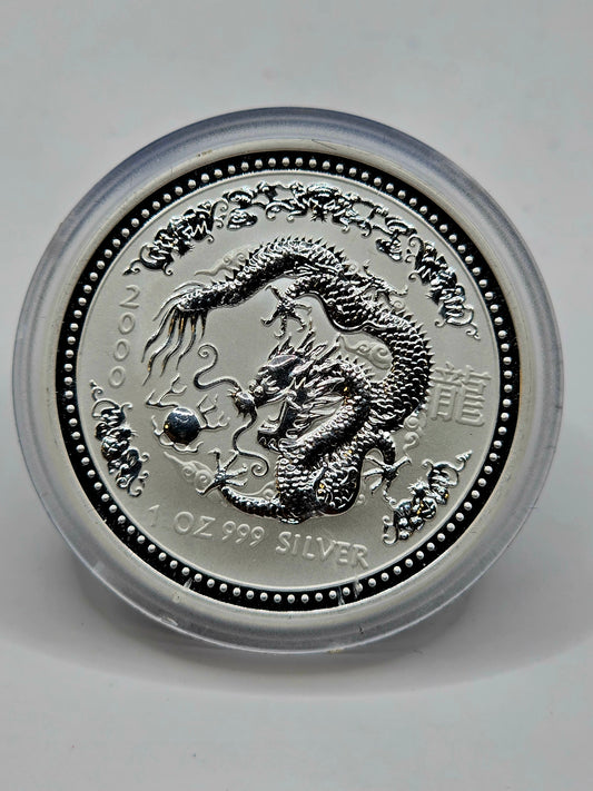 1oz 2000 Series 1 Dragon silver coin