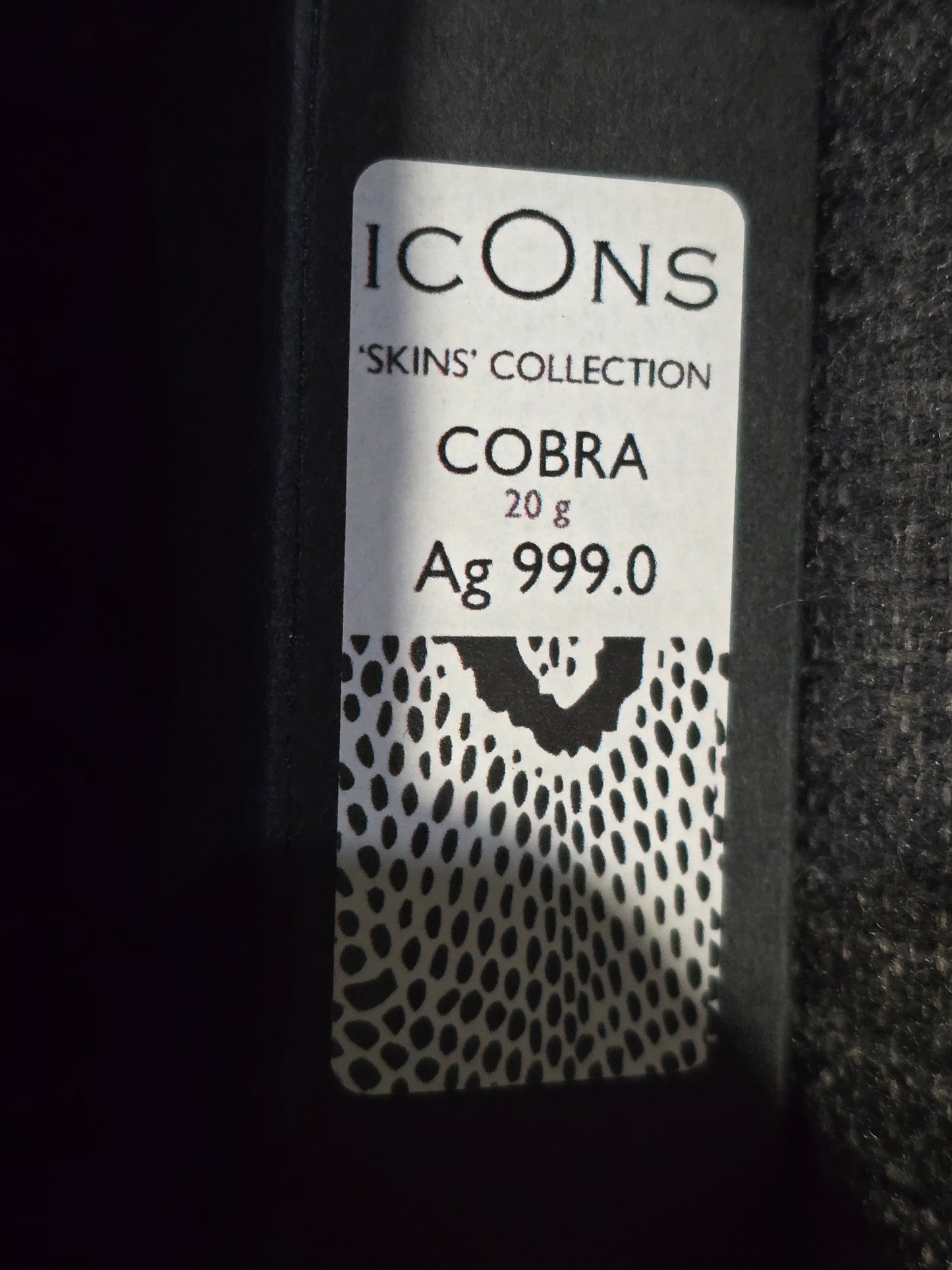 PAMP Suisse - Icons - Cobra Skin - Silver 20g .999 Fine Silver