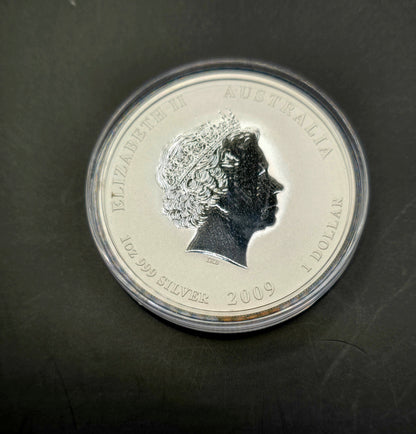 1oz 2009 Gilded lunar ox silver coin