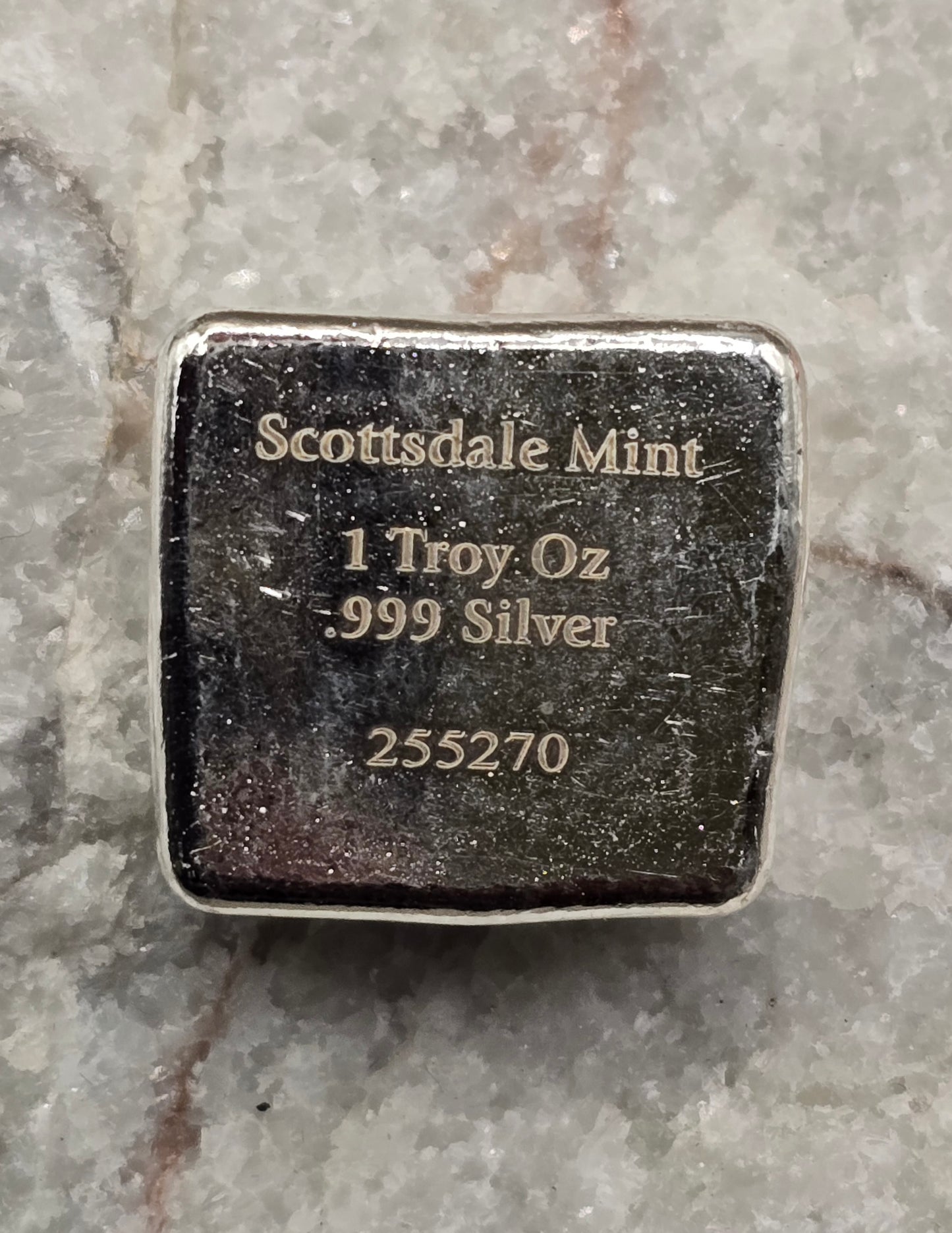 1oz Scottsdale cast silver bar