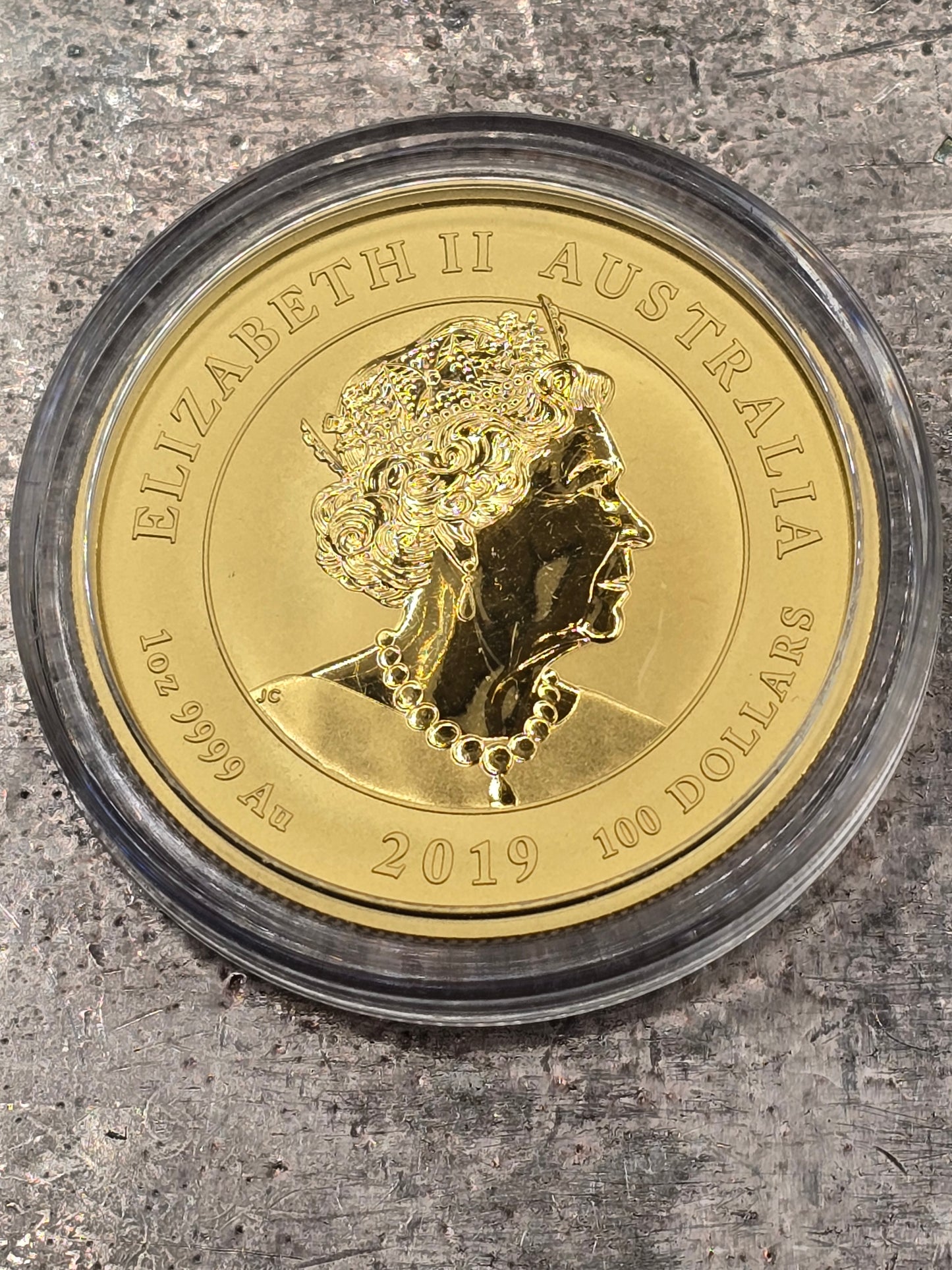 Bank deposit only. 1oz 2019 Chinese Myths & Legends gold coin. Tiger and Dragon.