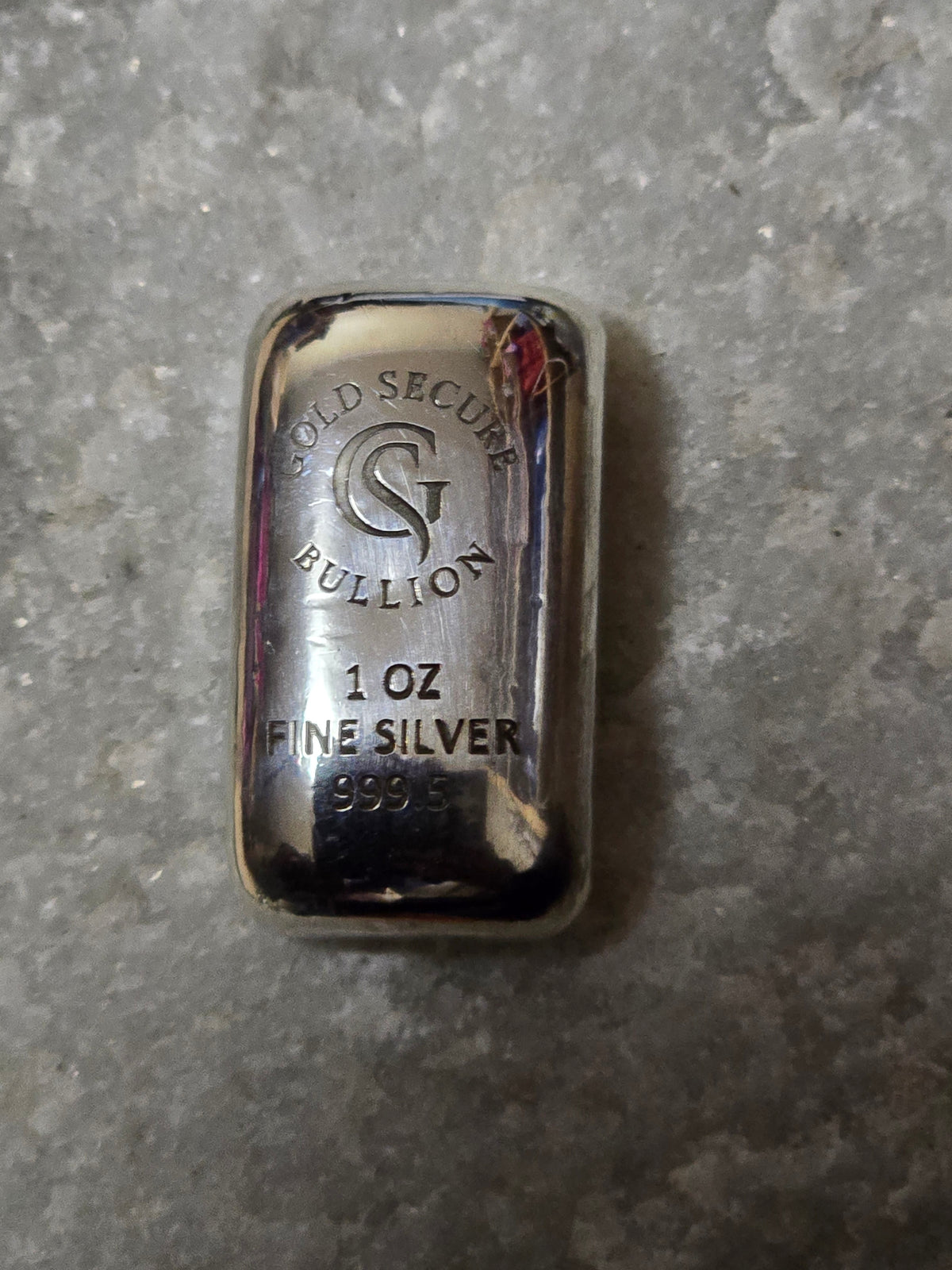 1oz cast silver bar laser-stamped