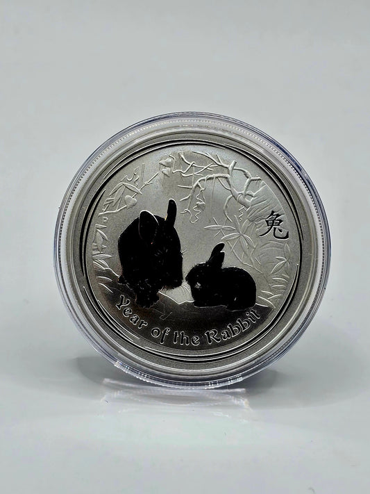 1oz 2011 Lunar Series 2 Rabbit silver coin