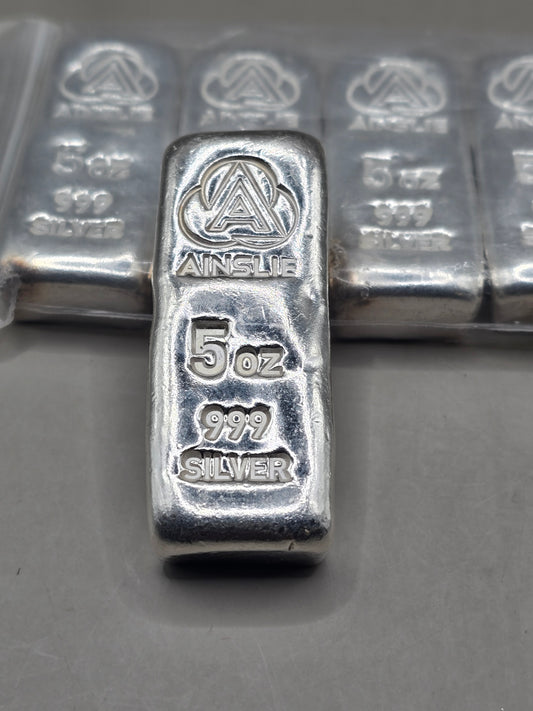 5oz Ainslie "kitkat" silver bar
