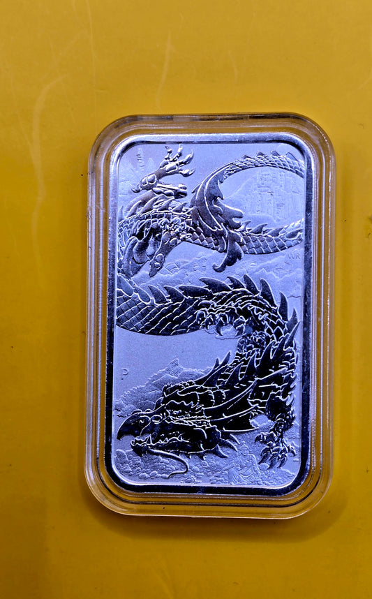 1oz 2023 Dragon rectangle silver coin bar