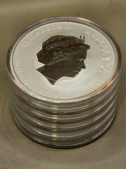 2oz 2018 silver Lunar Dog Perth Mint series 2