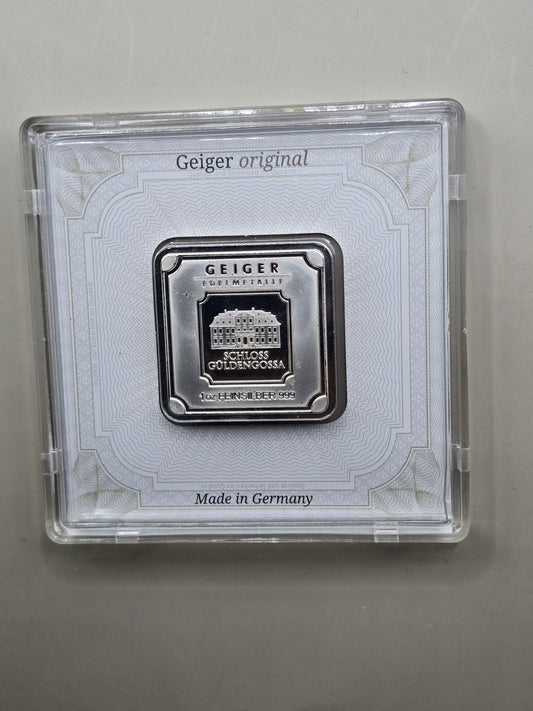 1oz Geiger silver bar in original case