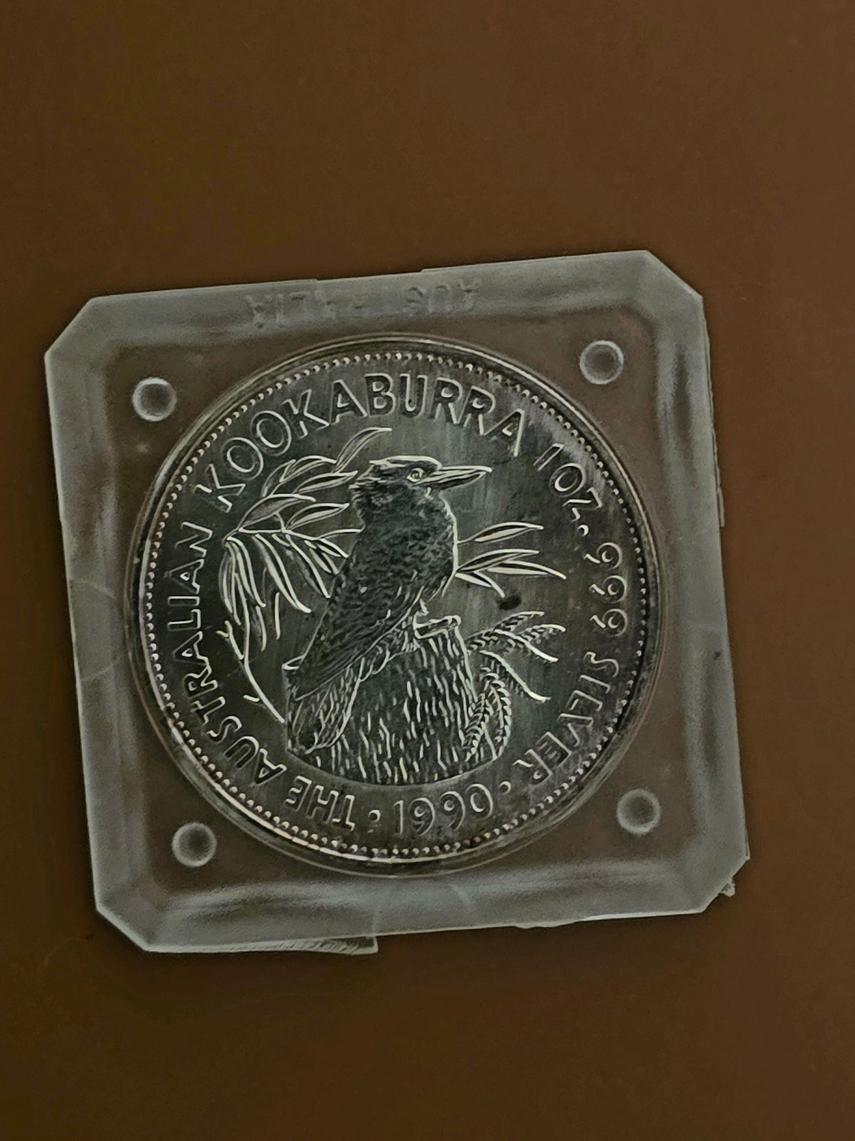 1oz 1990 silver Kookaburra (edges toned)