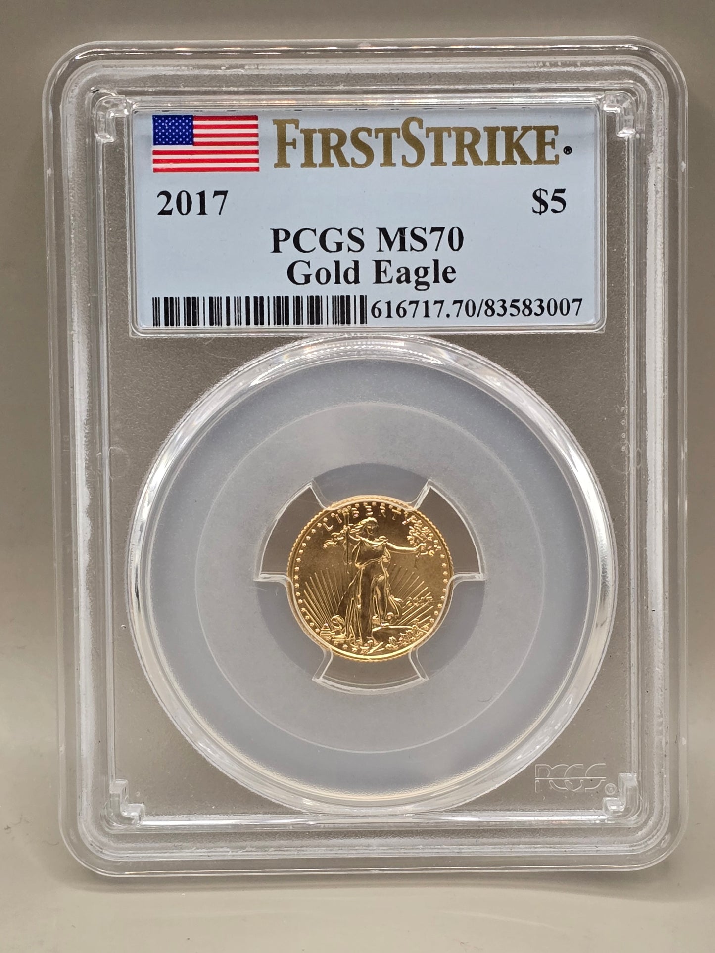 1/10oz American gold eagle 2017 MS70 graded FirstStrike