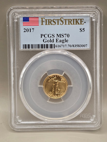 1/10oz American gold eagle 2017 MS70 graded FirstStrike