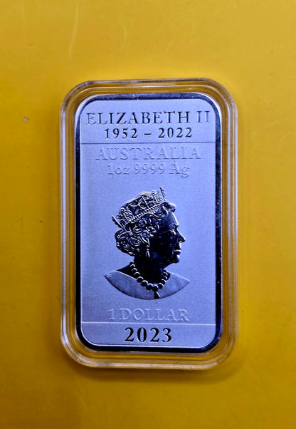 1oz 2023 Dragon rectangle silver coin bar