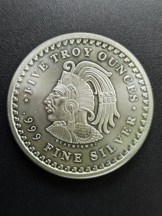 5oz Aztec Mayan calendar silver round