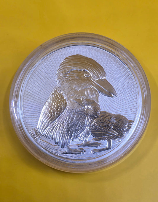 10oz 2020 Mother Baby Kookaburra silver coin