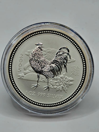 1oz 2005 Lunar Series 1 Rooster silver coin