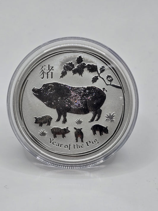 1oz 2019 Lunar Series 2 Pig silver coin