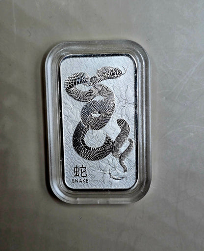 1oz Perth Mint Snake silver bar (capsuled)