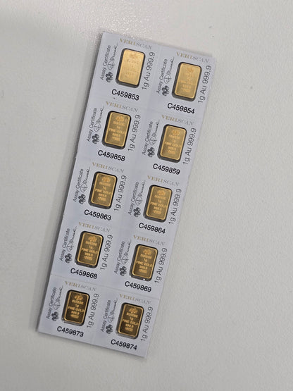 1g Pamp gold bar