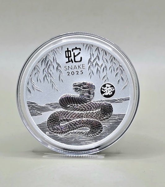 1oz 2015 silver Snake with Dragon privy