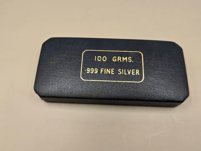 100g vintage Johnson Matthey London silver bar
