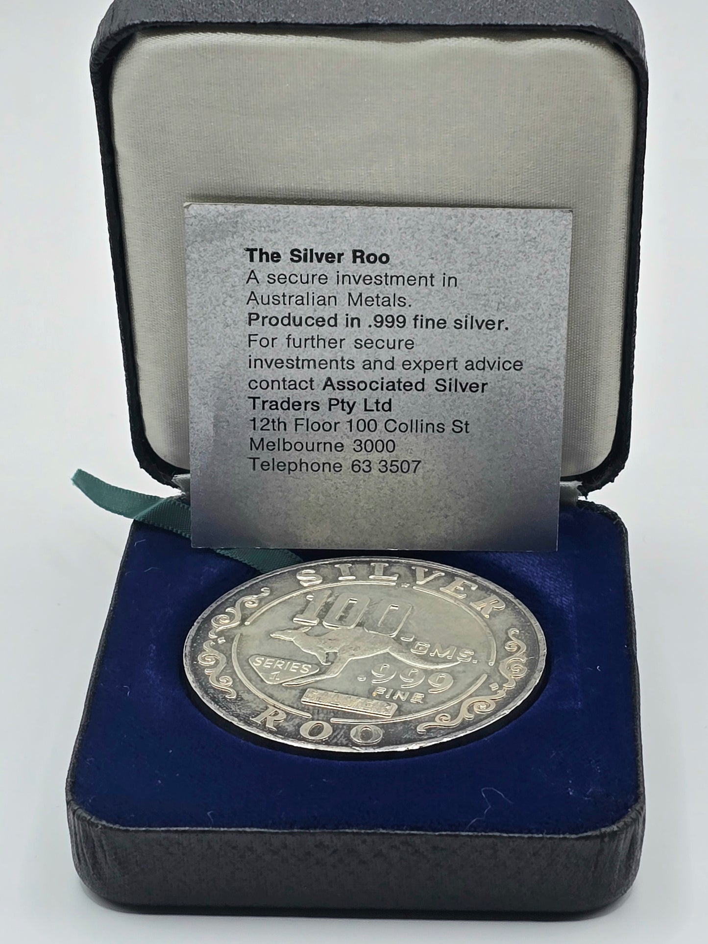 Vintage 100g ANZMEC silver round 1975