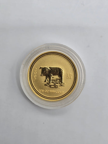 1/10oz 2007 Pig gold coin series 1