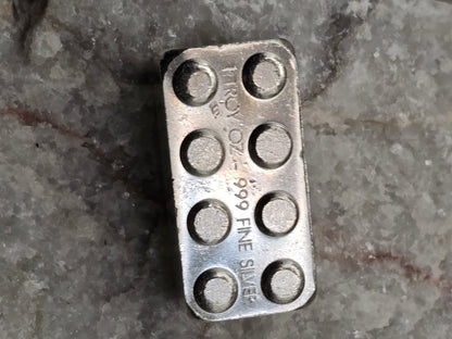 1oz silver stackable building block ("lego" like)