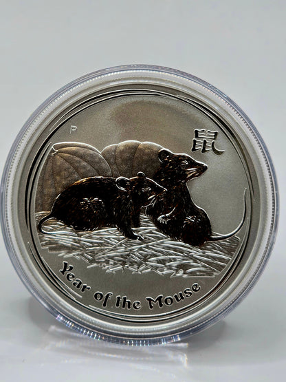 1oz 2008 Lunar Series 2 Mouse silver coin