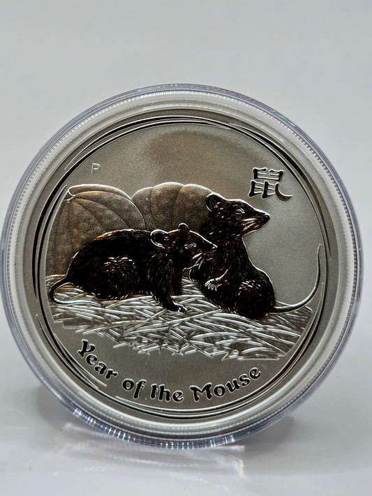 1oz 2008 Lunar Series 2 Mouse silver coin