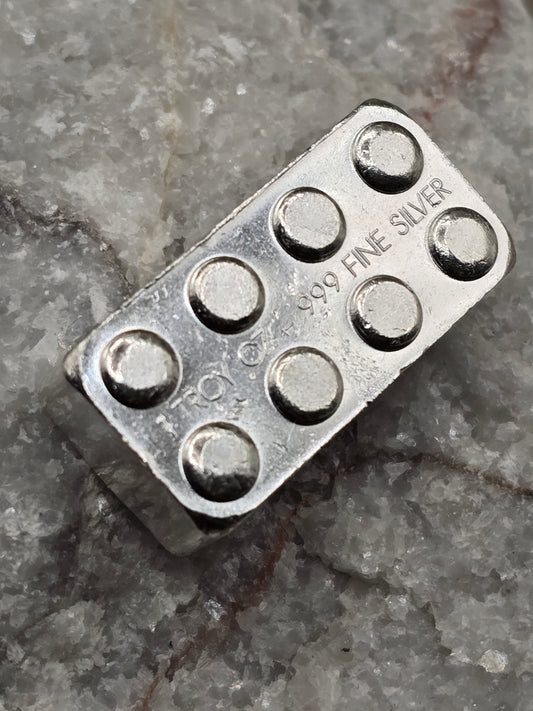 1oz silver stackable building block ("lego" like)