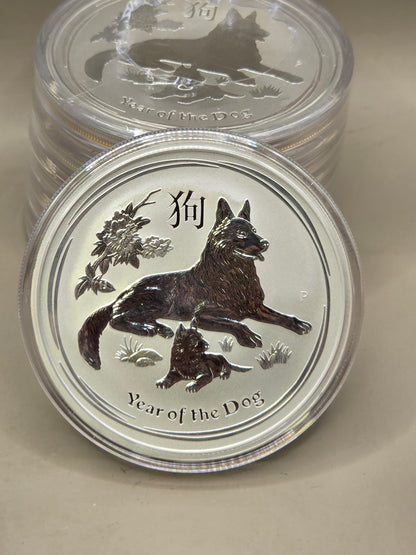 2oz 2018 silver Lunar Dog Perth Mint series 2